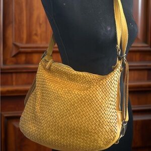 Firenze Genuine Leather Braided Shoulder / Crossbody Bag Medium Size -  Italy !!